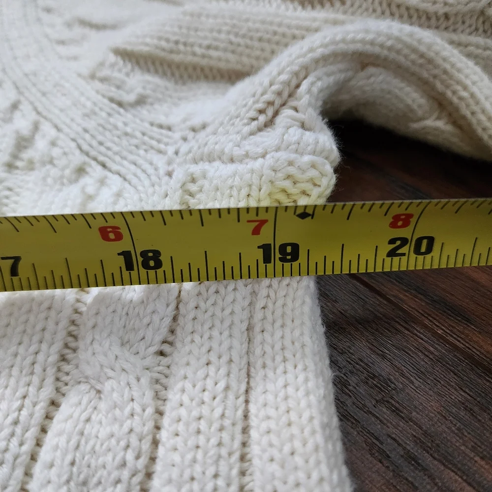 L.L. Bean Women's Cable Knit Sweater - Cream - Picture 8 of 11